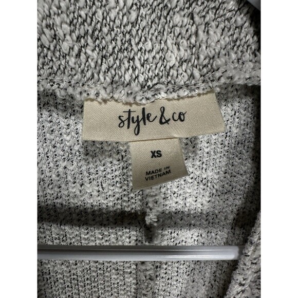 Style & Co Sweater Open-front Cardigan Textured Gray Women’s Size XS - Picture 2 of 7